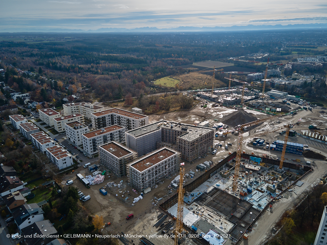 19.11.2021 - Luftbilder von der Baustelle Alexisquartier und Pandion Verde in Neuperlach 19.11.2021 - Luftbilder von der Baustelle Alexisquartier und Pandion Verde in Neuperlach